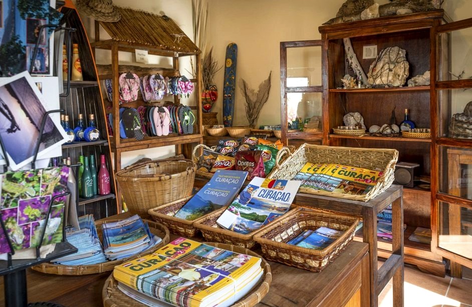 Resort shop with magazines, flip-flops and daily essentials