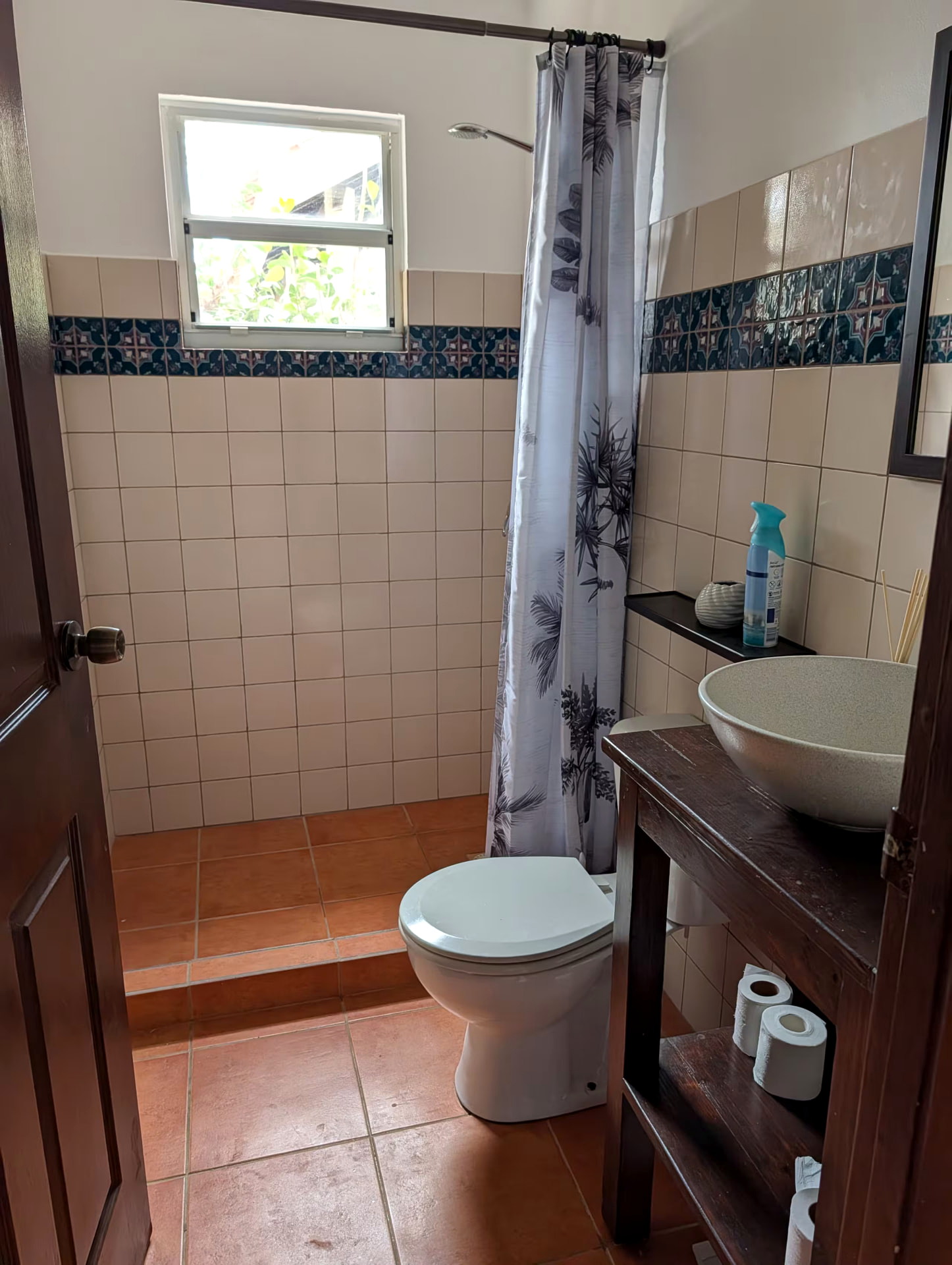 Third full bathroom with sink, toilet and walk-in shower